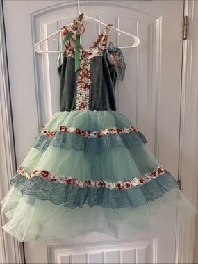 Revolution Mint and Teal Floral Tulle Girls' Costume Dress